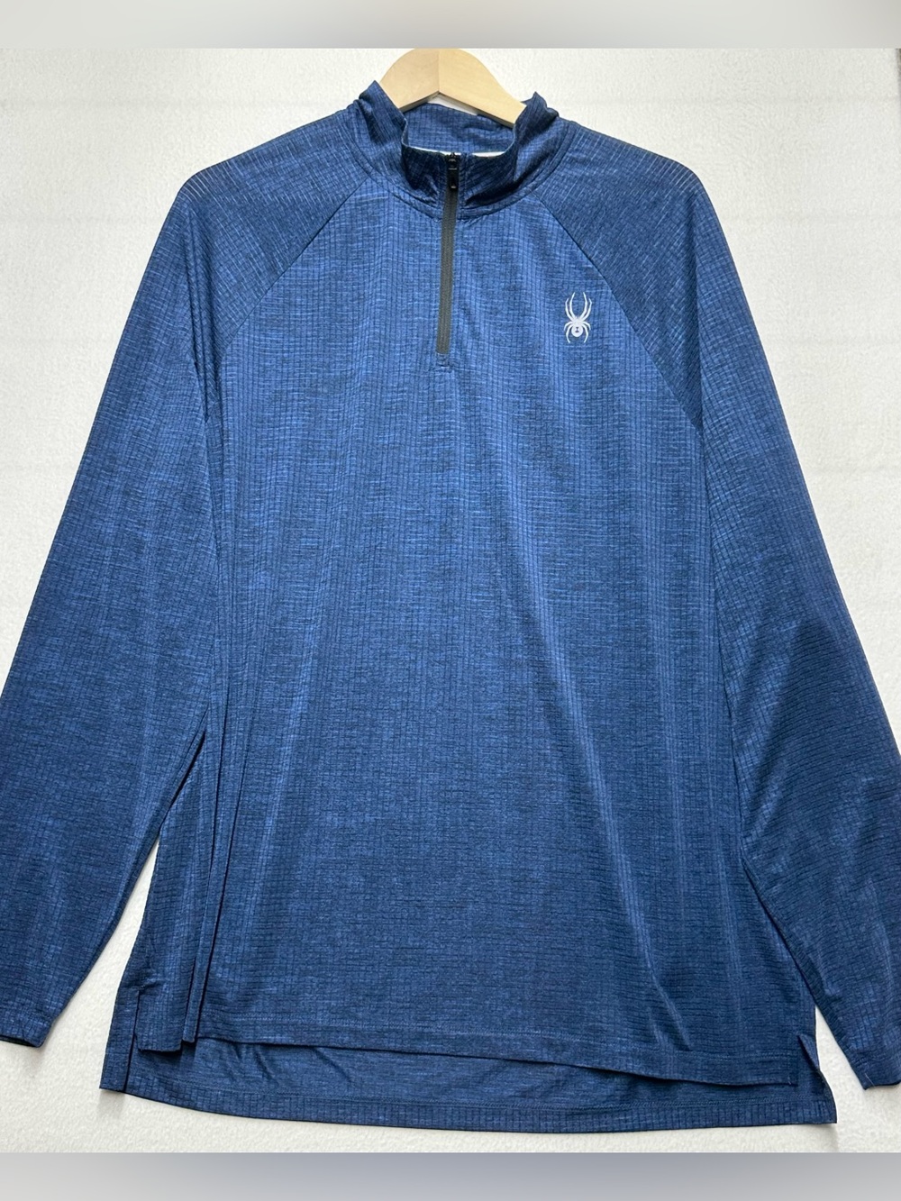 Spyder Active Men’s XL Blue Quarter Zip Pullover Performance Athletic Top